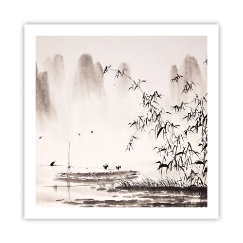 Plakát - Klid rýžových polí - 60x60 cm