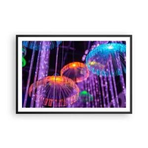 Plakát v černém rámu - Světelná fontána - 91x61 cm
