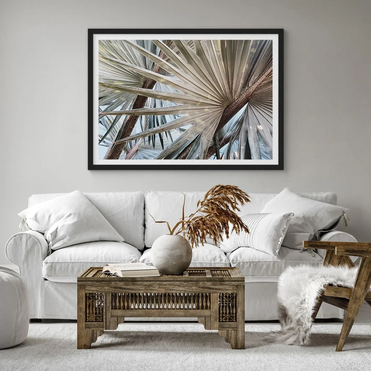 Plakát v černém rámu - Vějíře v tropech - 100x70 cm