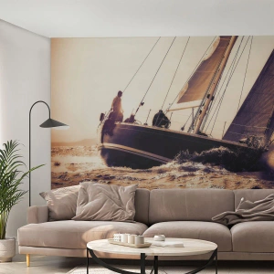 Fototapeta Premium Sand - Pluj námořníku - Jachta, Moře, plachtění - 100x70 cm