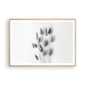 Plakát v rámu světlý dub - Její načechranost tráva - 100x70 cm