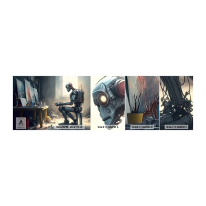 Fototapeta Vzorek Standard Eco - Akt stvoření - Kus, Malování, Robot - 100x30 cm