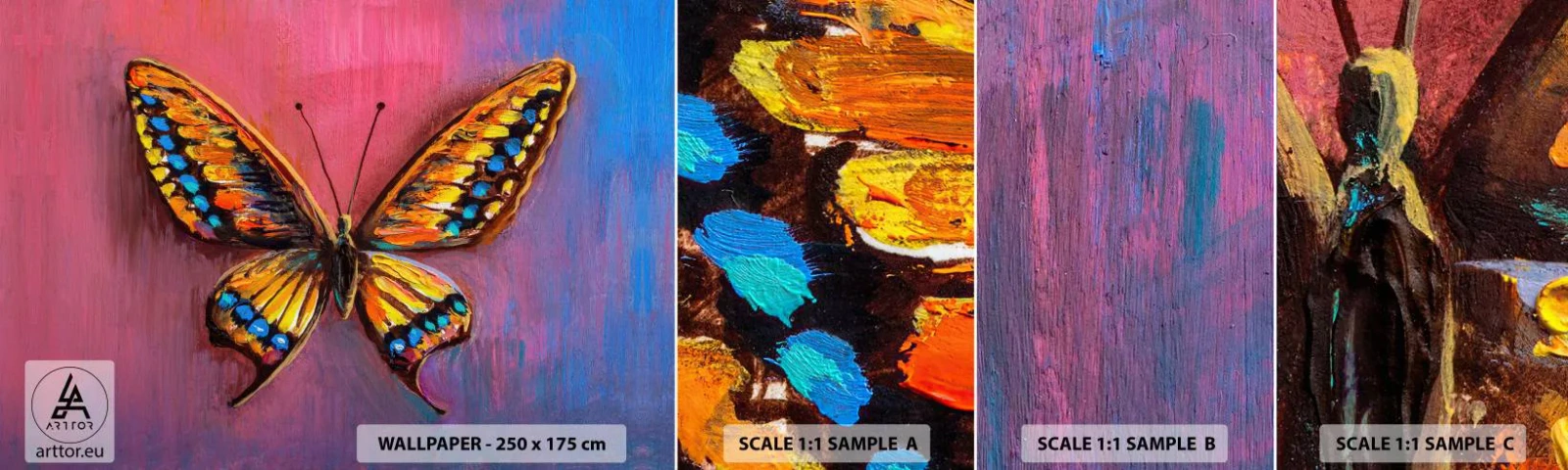 Fototapeta Vzorek Standard Eco - Klenot přírody - Motýl, Kus, Malování - 100x30 cm