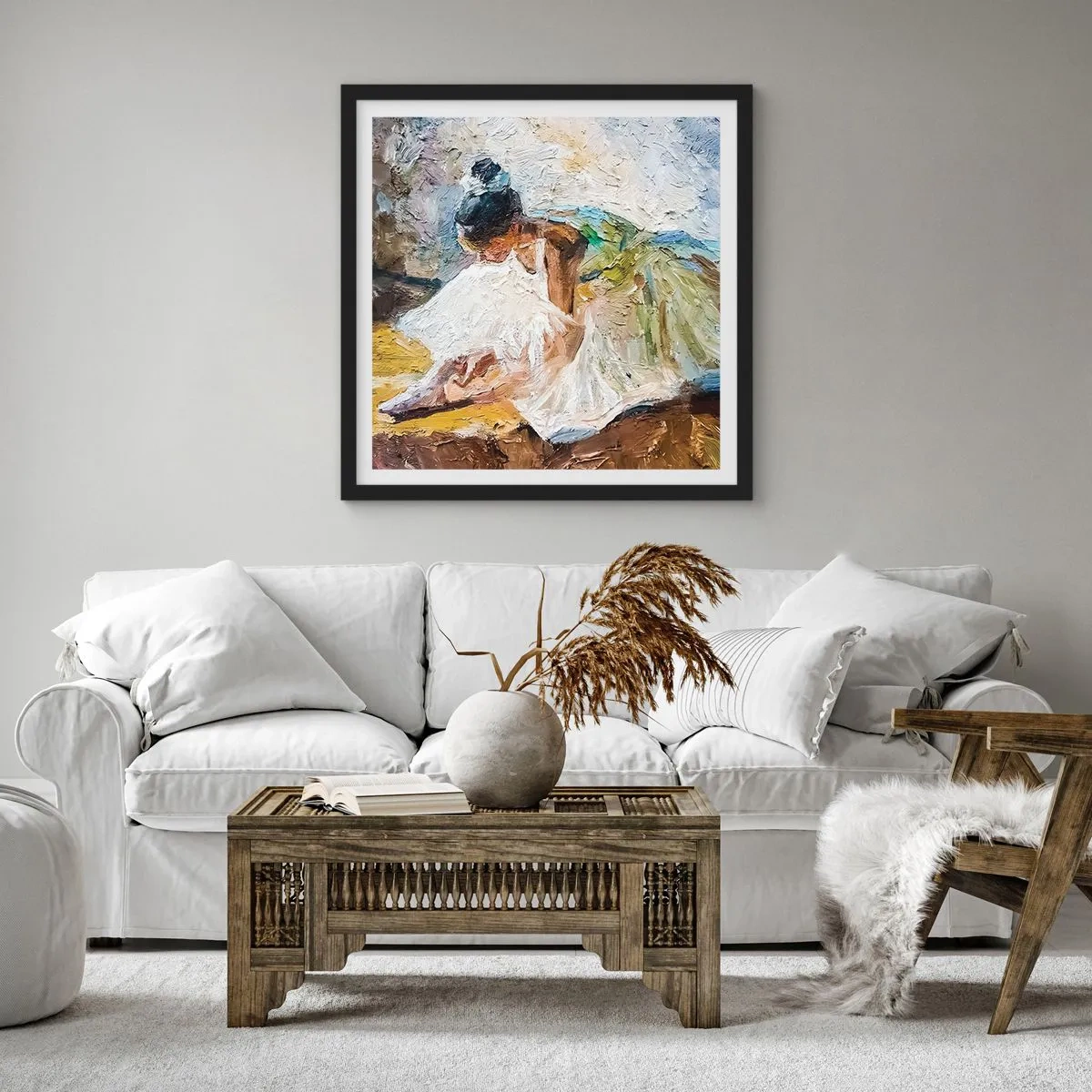 Plakát v černém rámu - Z Degasova obrazu - 50x50 cm