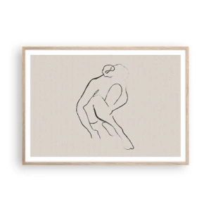Plakát v rámu světlý dub - Intimní skica - 100x70 cm