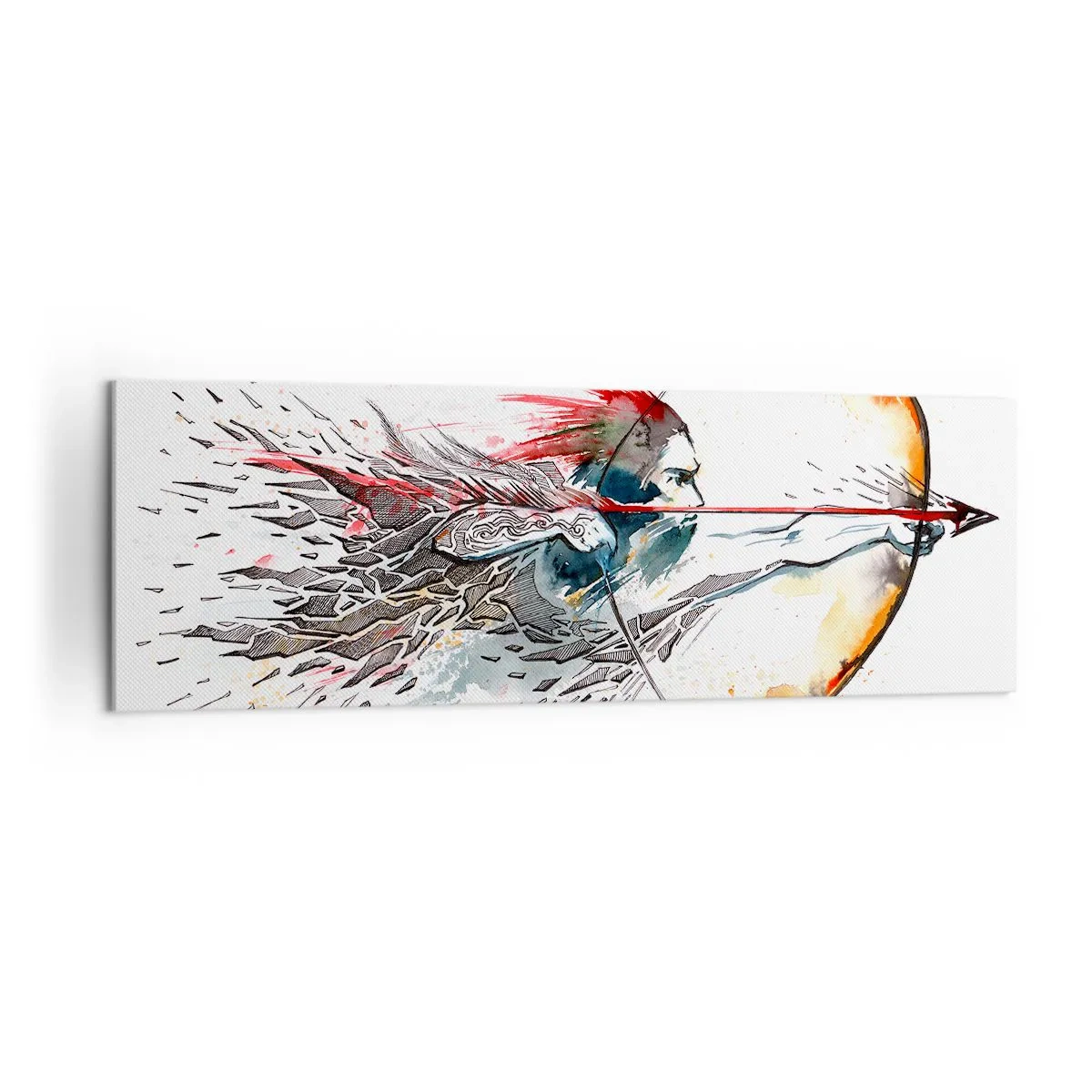 Obraz na plátně - Mytický bojovník s ohnivým lukem - 160x50 cm