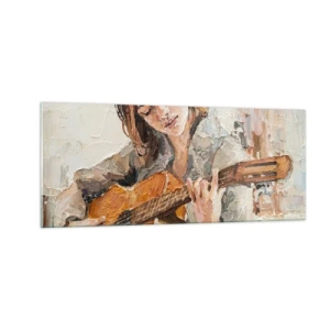 Obraz na skle - Koncert pro kytaru a dívčí srdce - 100x40 cm