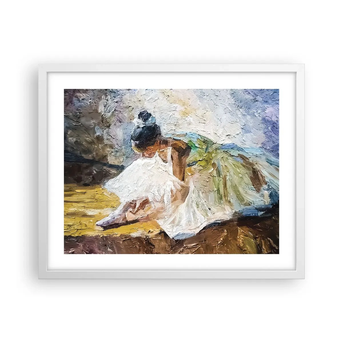 Plakát v bílém rámu - Z Degasova obrazu - 50x40 cm