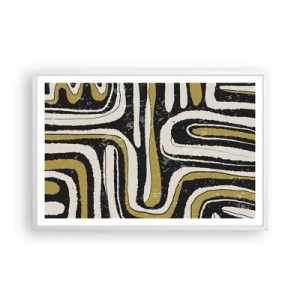 Plakát v bílém rámu - Kompozice: trakty a uličky - 91x61 cm