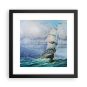 Plakát v černém rámu - Šťastnou cestu - 30x30 cm