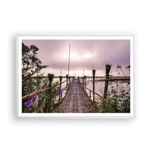 Plakát v bílém rámu - Klid a pohoda Asie - 100x70 cm