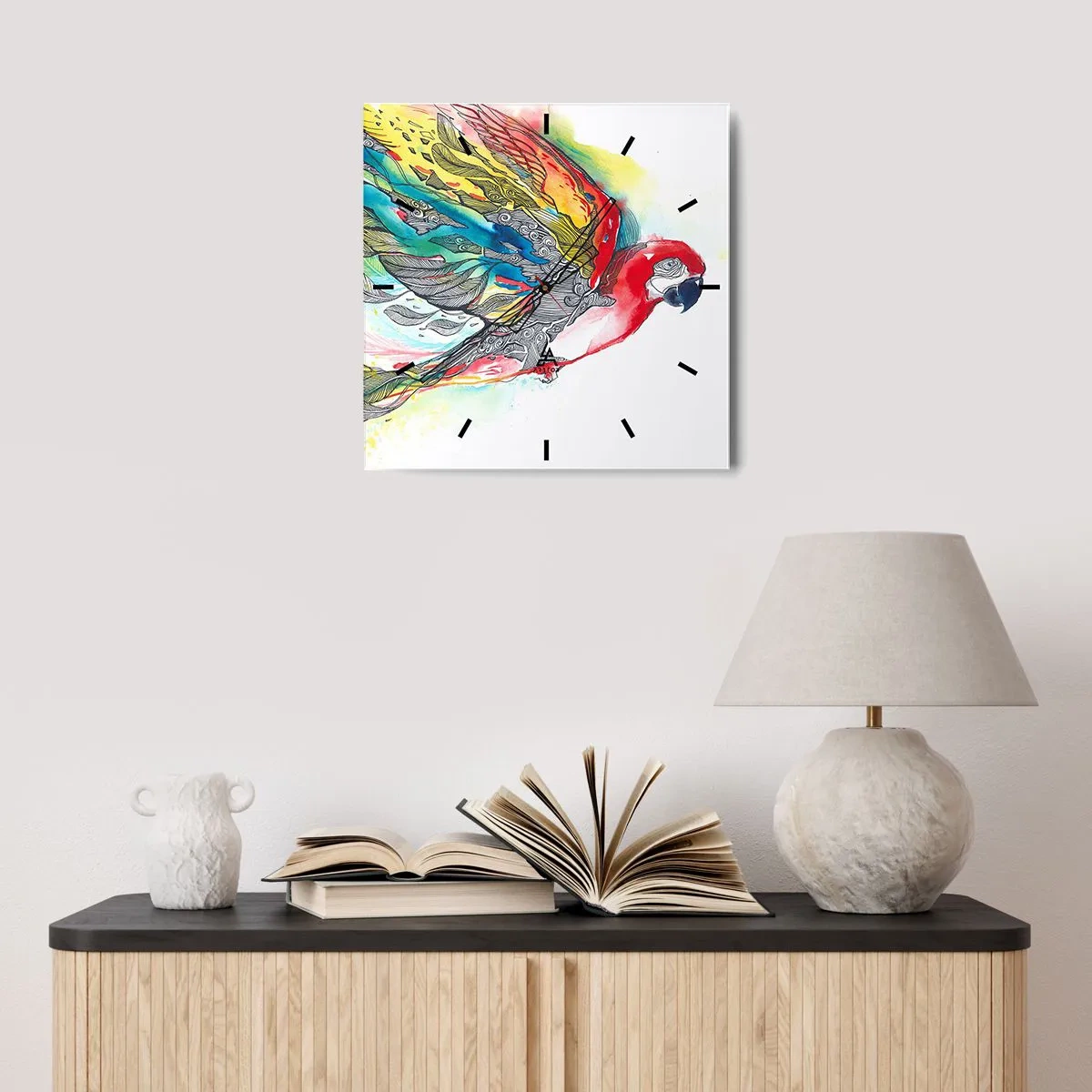 Nástěnné hodiny - Žij barevně - 40x40 cm