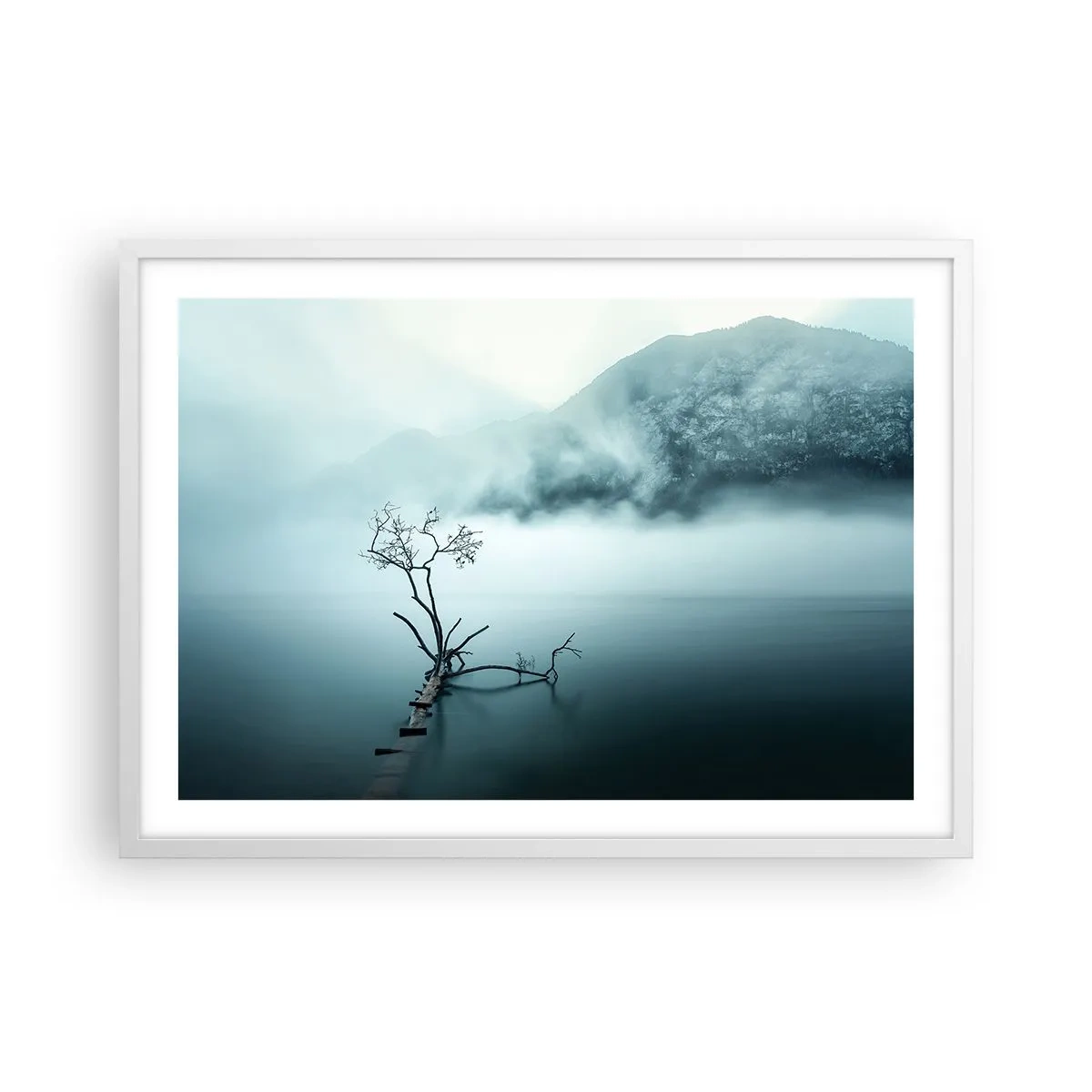 Plakát v bílém rámu - Z vody a mlhy - 70x50 cm