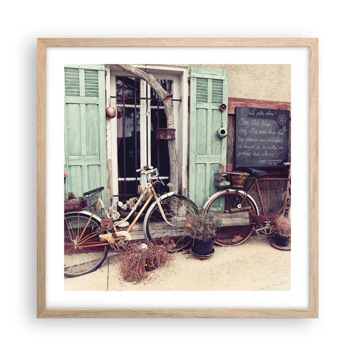 Plakát v rámu světlý dub - Ať žije provincie - 50x50 cm