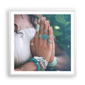 Plakát v bílém rámu - Vítejte v centru bytí - 60x60 cm