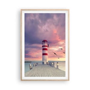 Plakát v rámu světlý dub - Čas jít do přístavu - 61x91 cm