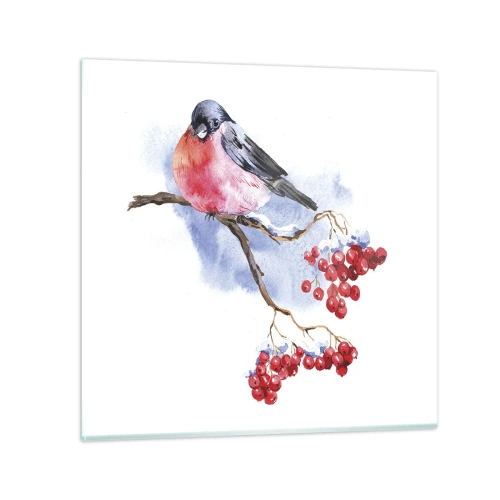 Obraz na skle - Barevná zima - 30x30 cm