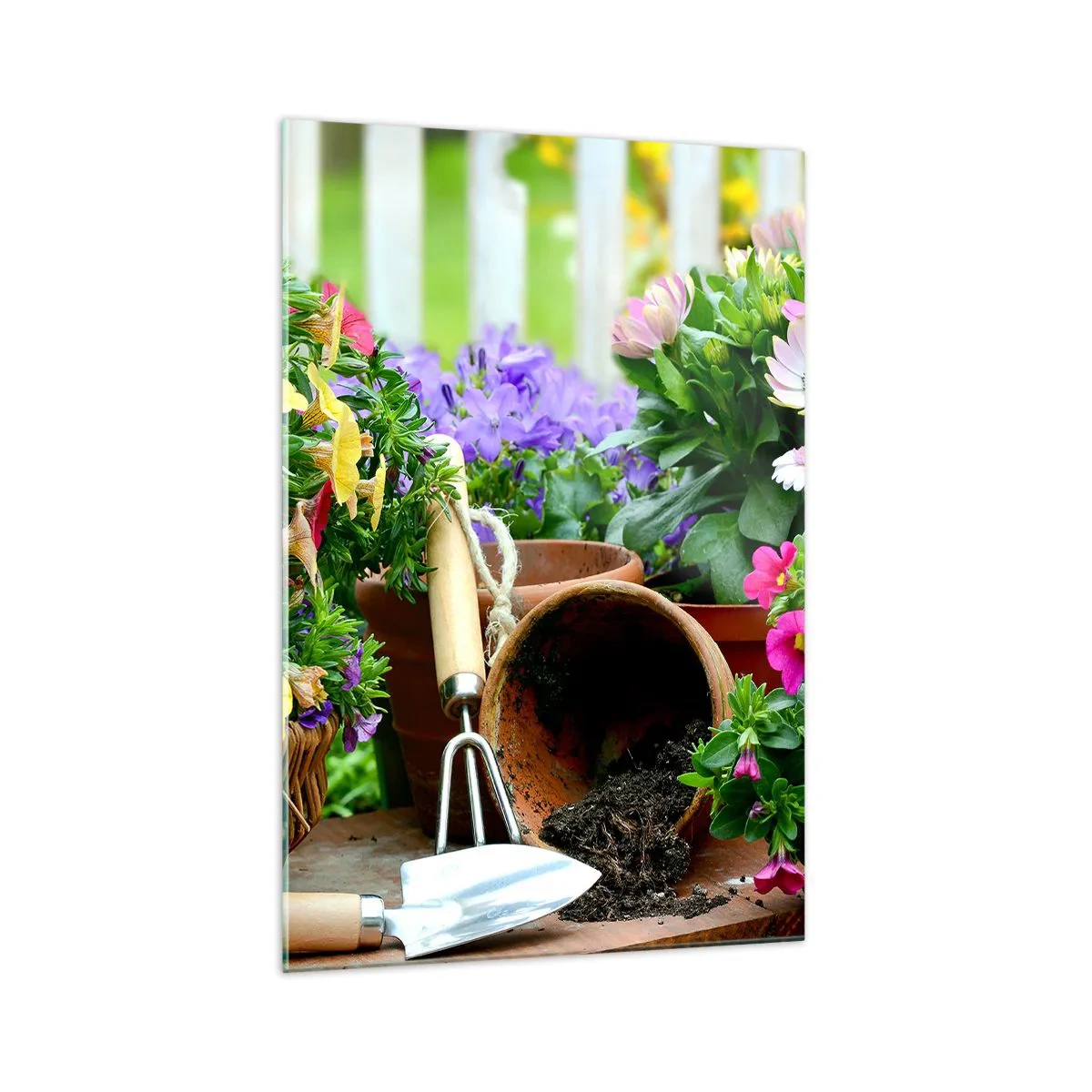 Obraz na skle - Zahrádka Žofky - 70x100 cm