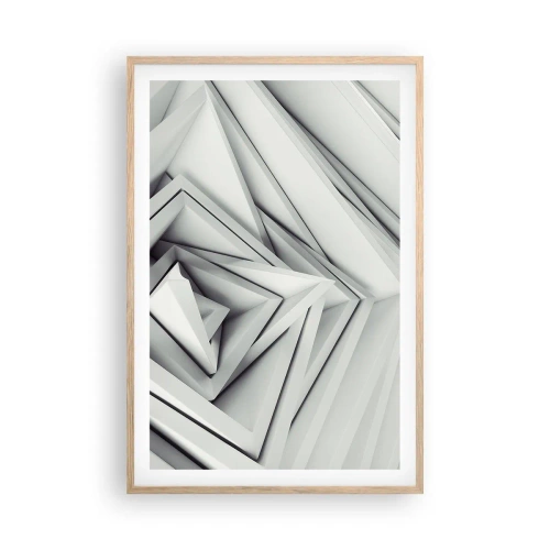 Plakát v rámu světlý dub - Symfonie ostrých úhlů - 61x91 cm