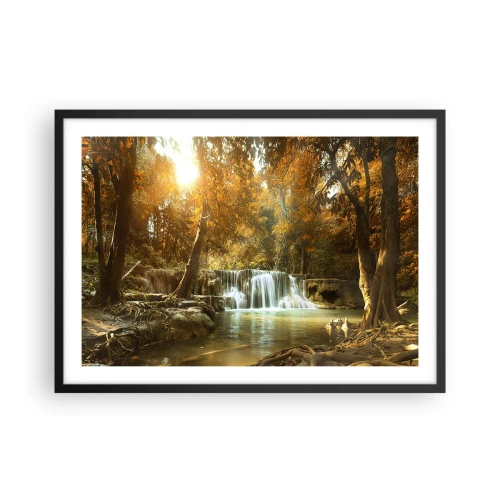Plakát v černém rámu - Parkový vodopád - 70x50 cm
