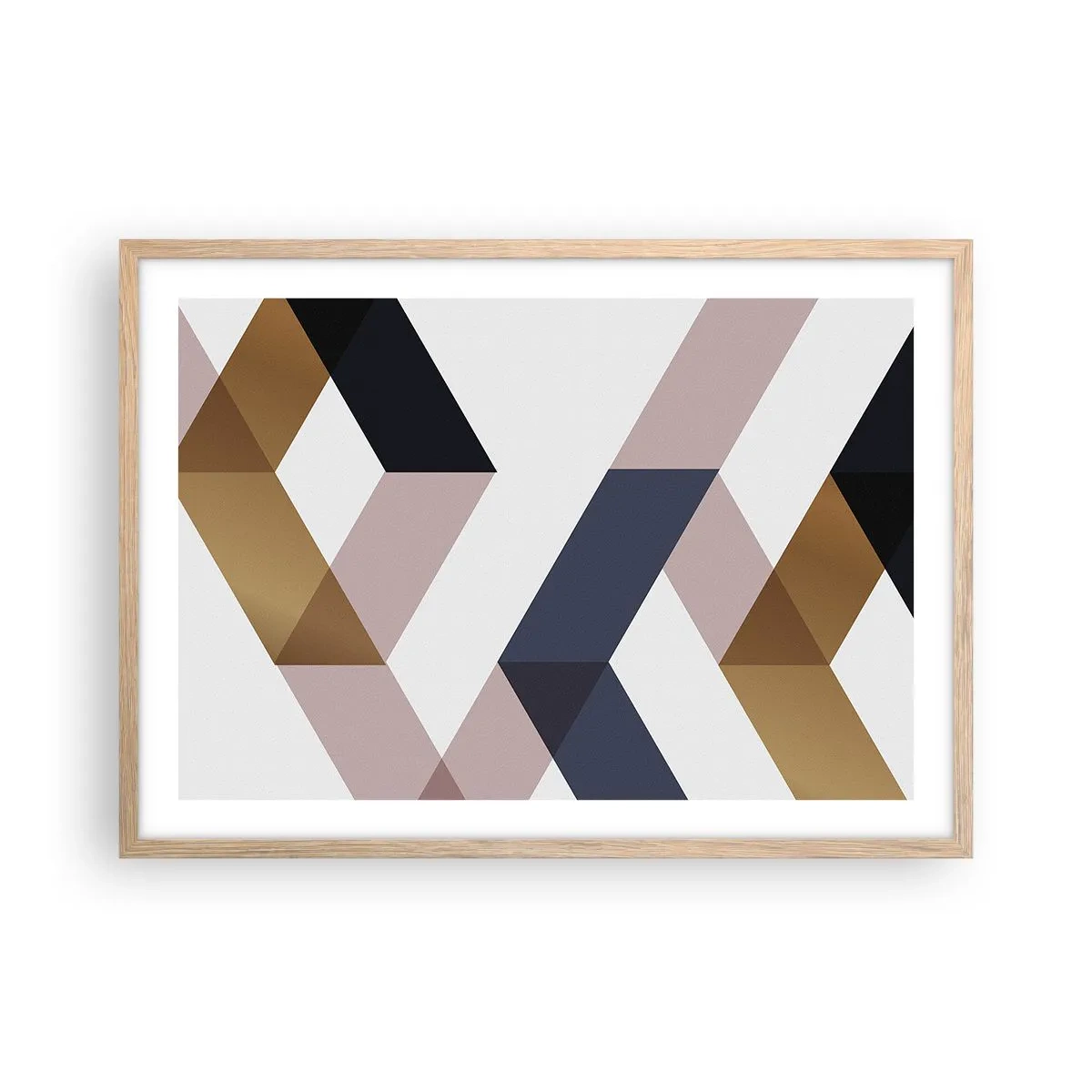 Plakát v rámu světlý dub - Roviny a úhly - 70x50 cm