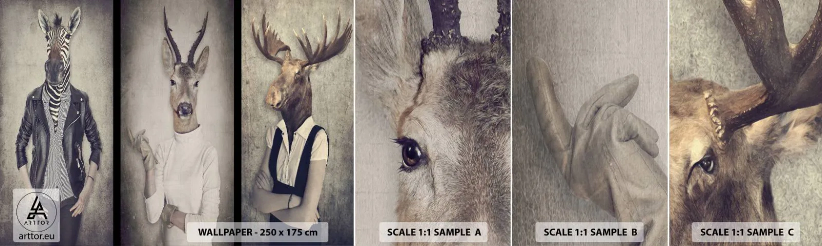 Vzor Fototapety Samolepicí Deluxe Sticker - Ať promluví gesta - Abstrakce, Fantazie, Žebra - 100x30 cm