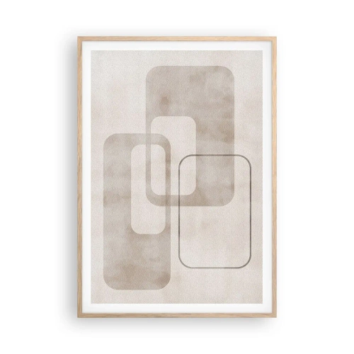 Plakát v rámu světlý dub - Geometrická fuga - 70x100 cm