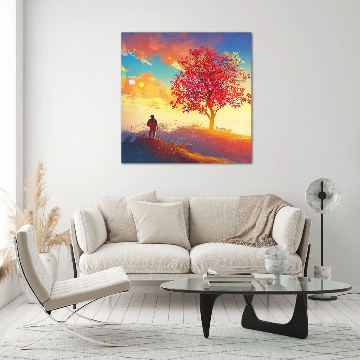 Obraz na skle - Poutník u cíle - 50x50 cm