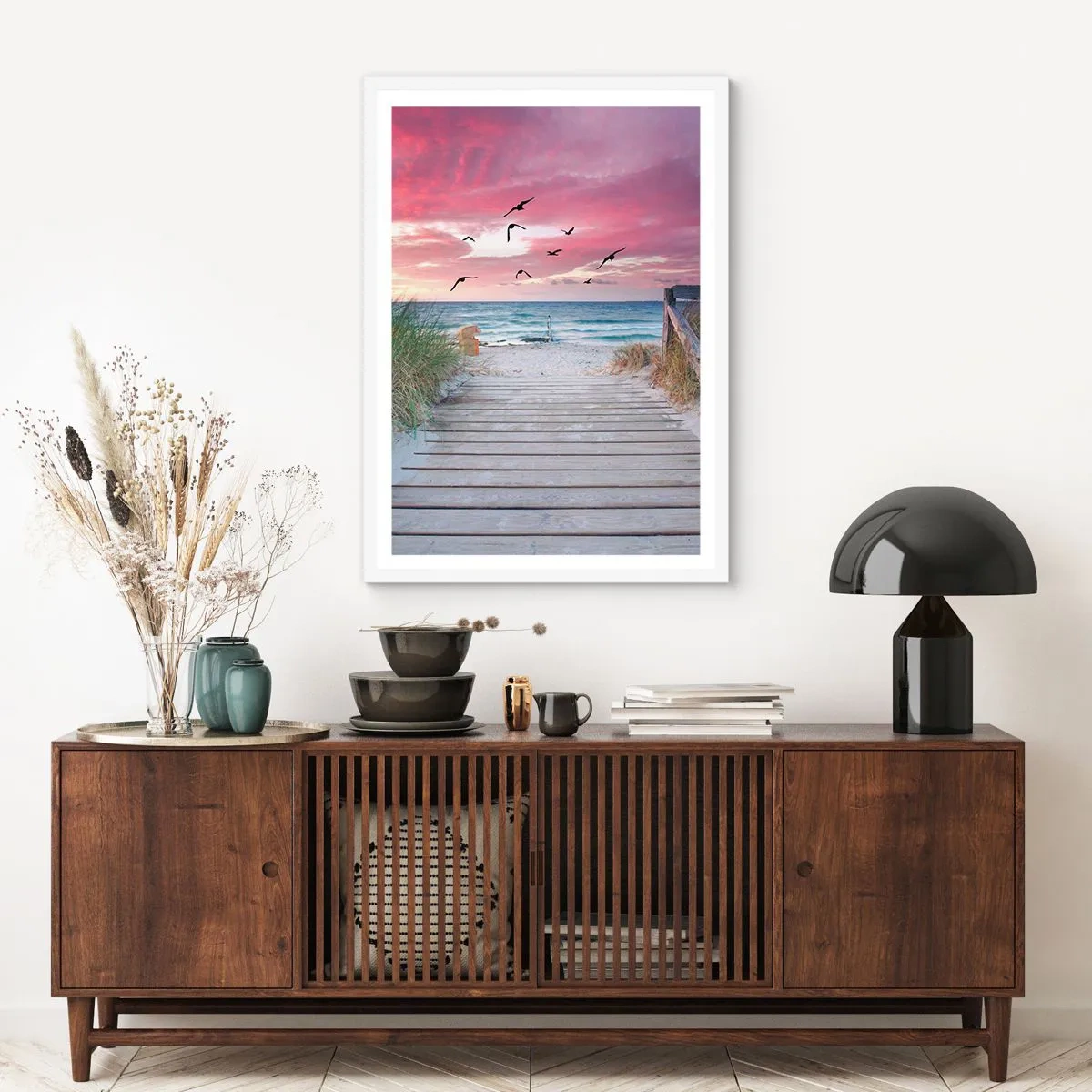Plakát v bílém rámu - Baltská imprese - 50x70 cm