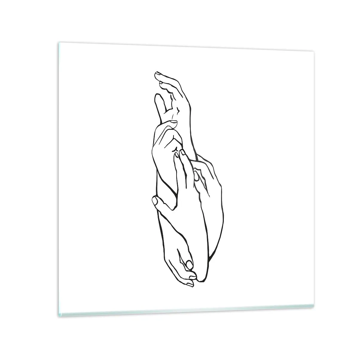 Obraz na skle - Dobrý dotek - 50x50 cm