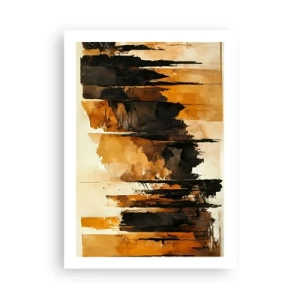 Plakát - Harmonie černé a zlaté - 50x70 cm