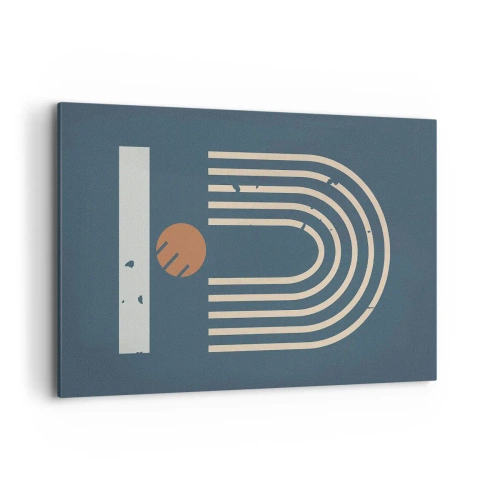 Obraz na plátně - Geometrie v námořnické modři - 120x80 cm