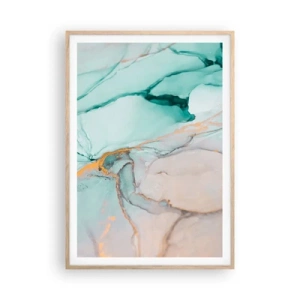 Plakát v rámu světlý dub - Tanec tvarů a barev - 70x100 cm