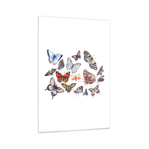 Obraz na skle - Krajkový, barevný roj - 70x100 cm