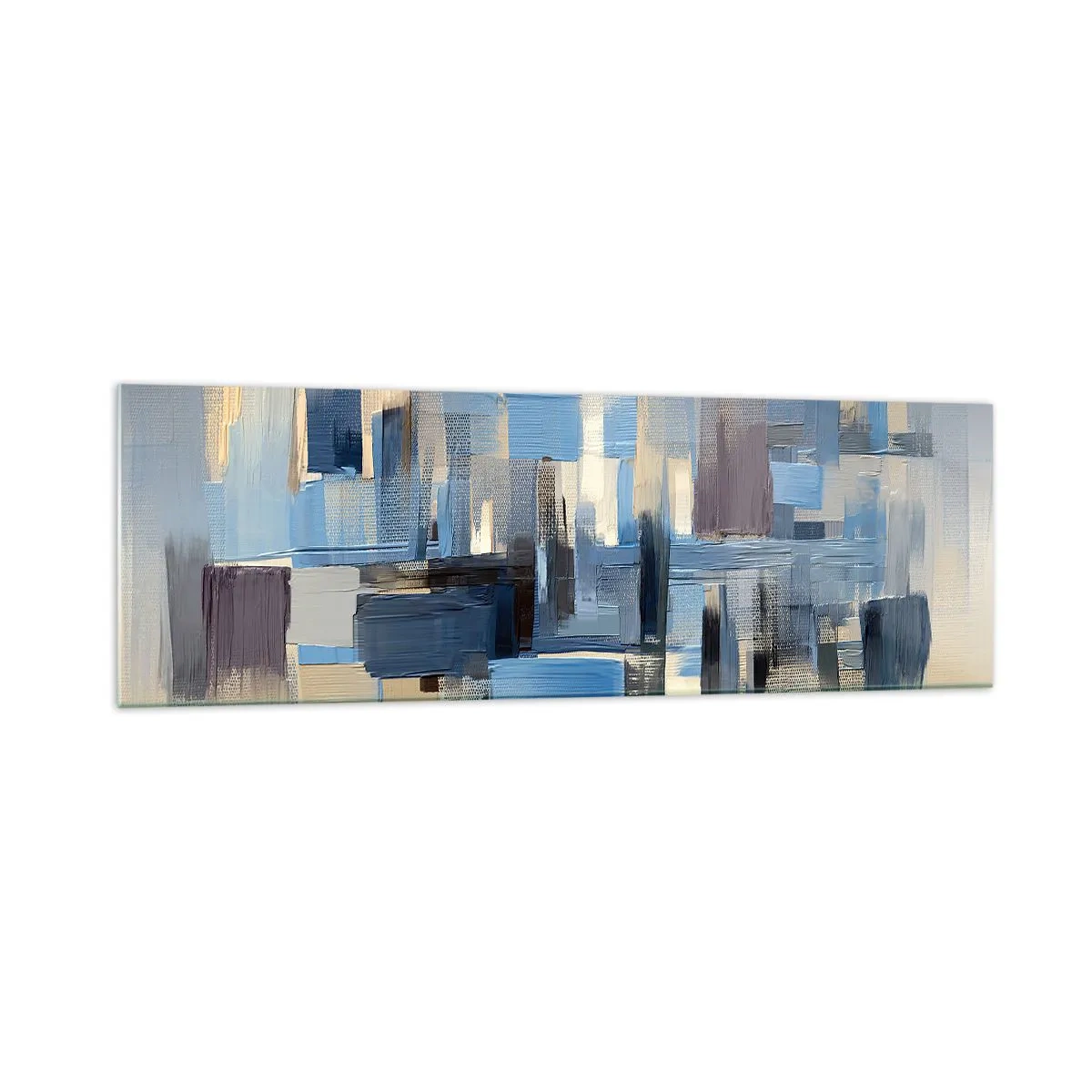 Obraz na skle - Modrá konstrukce - 160x50 cm