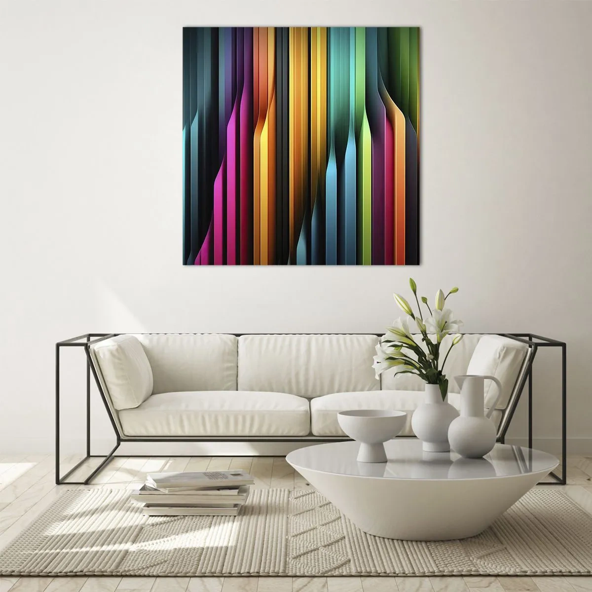 Obraz na skle - Světelné varhany - 30x30 cm