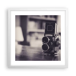 Plakát v bílém rámu - Kouzlo staré fotografie - 40x40 cm