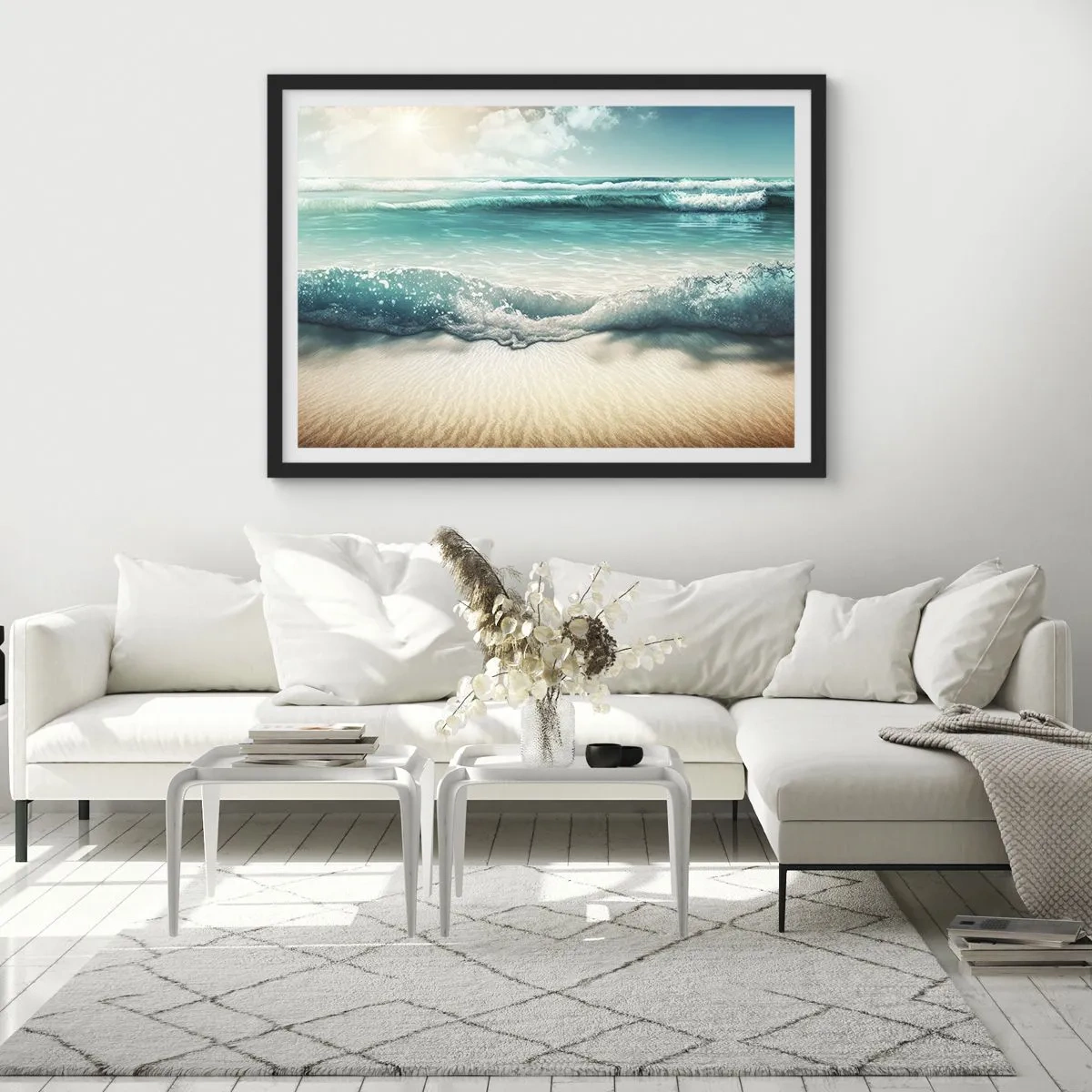 Plakát v černém rámu - Klid oceánu - 50x40 cm