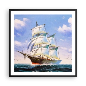 Plakát v černém rámu - Hrdě s větrem - 60x60 cm