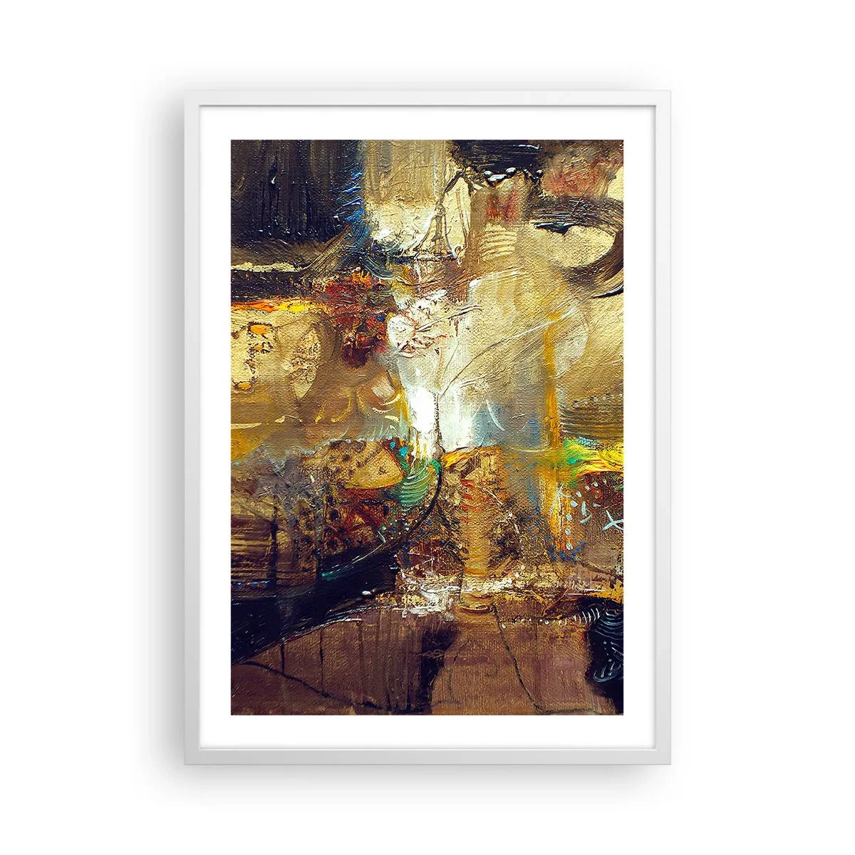 Plakát v bílém rámu - Zima, tepleji, horko - 50x70 cm