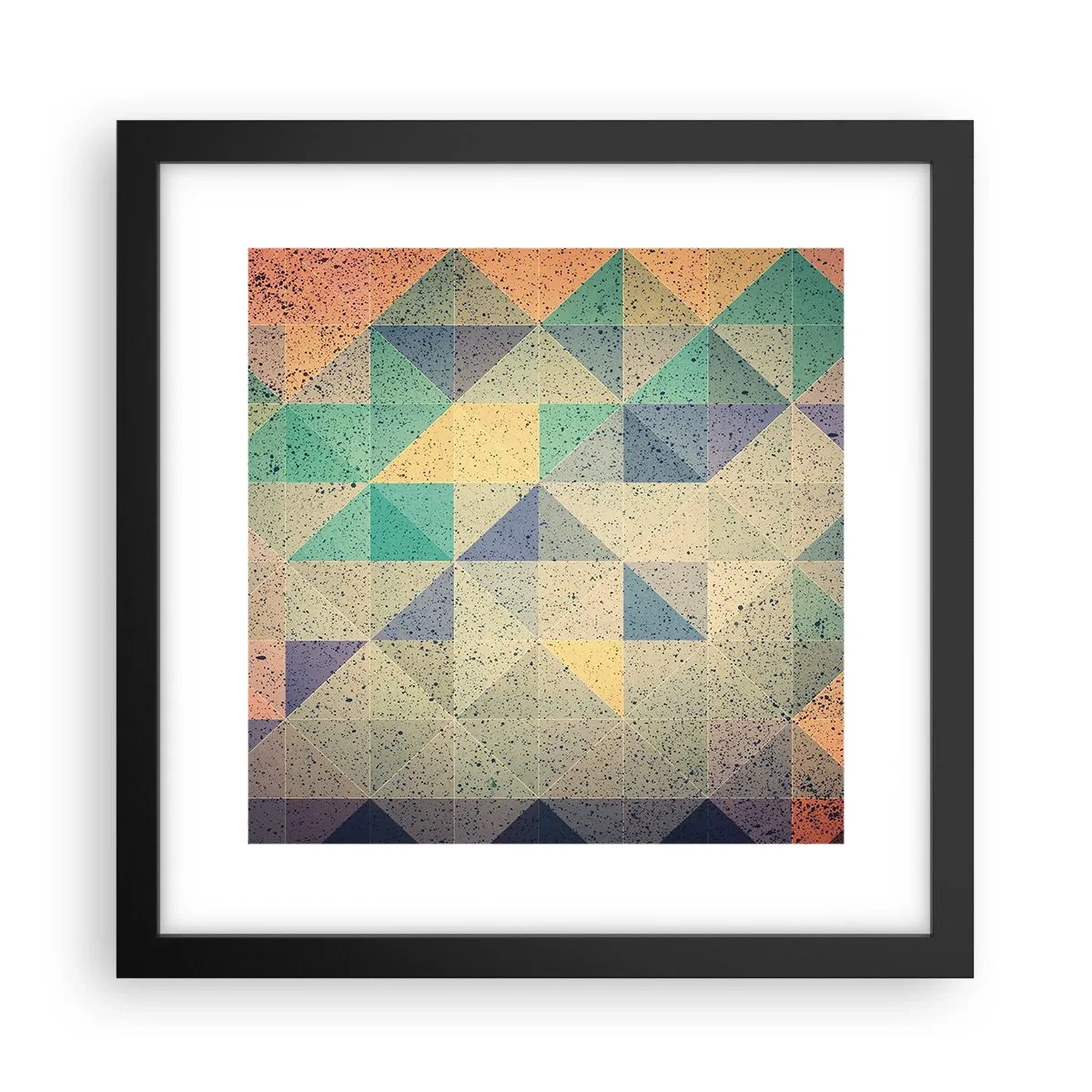 Plakát v černém rámu - Republika trojúhelníků - 30x30 cm