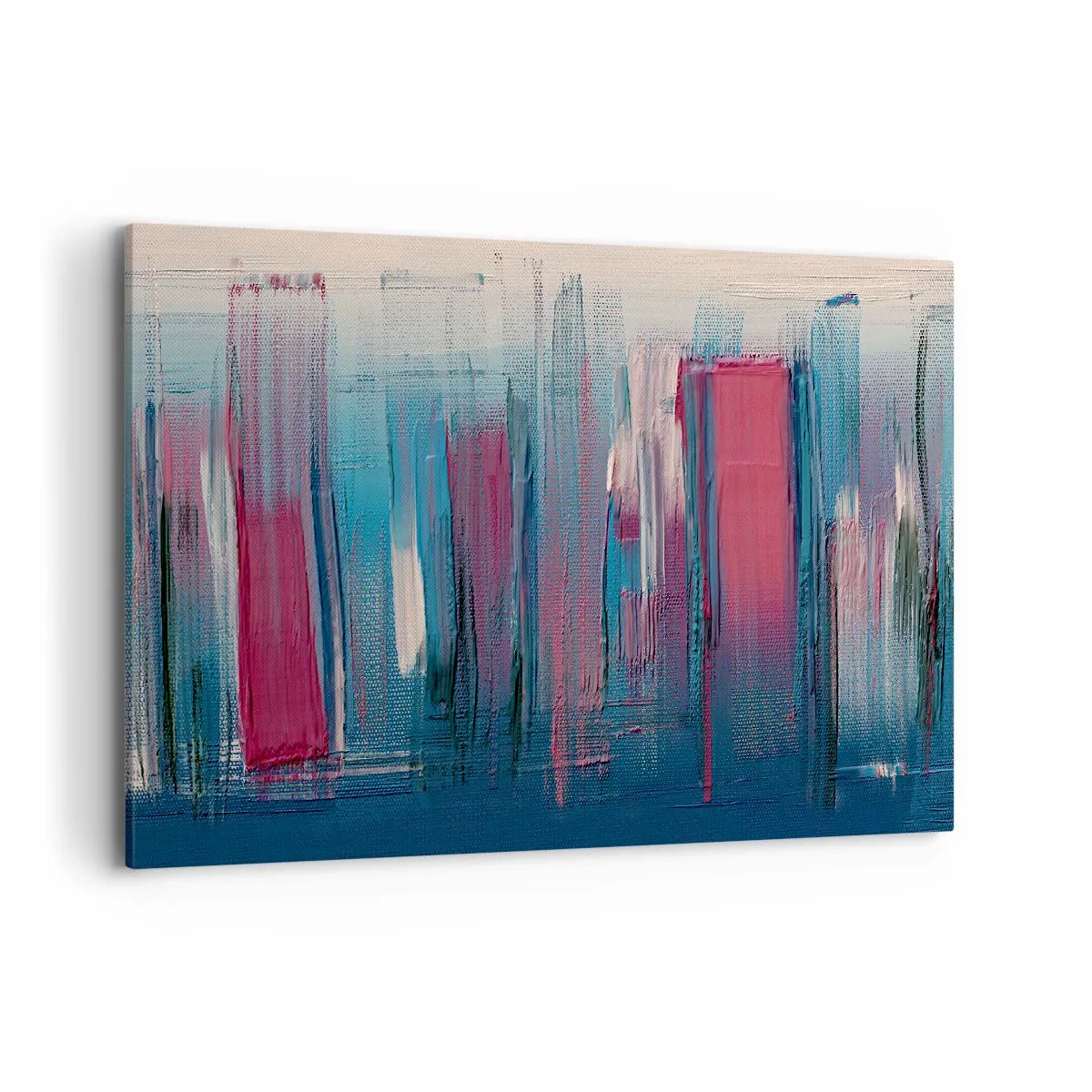 Obraz na plátně - Vertikální kompozice v modré a červené - 100x70 cm