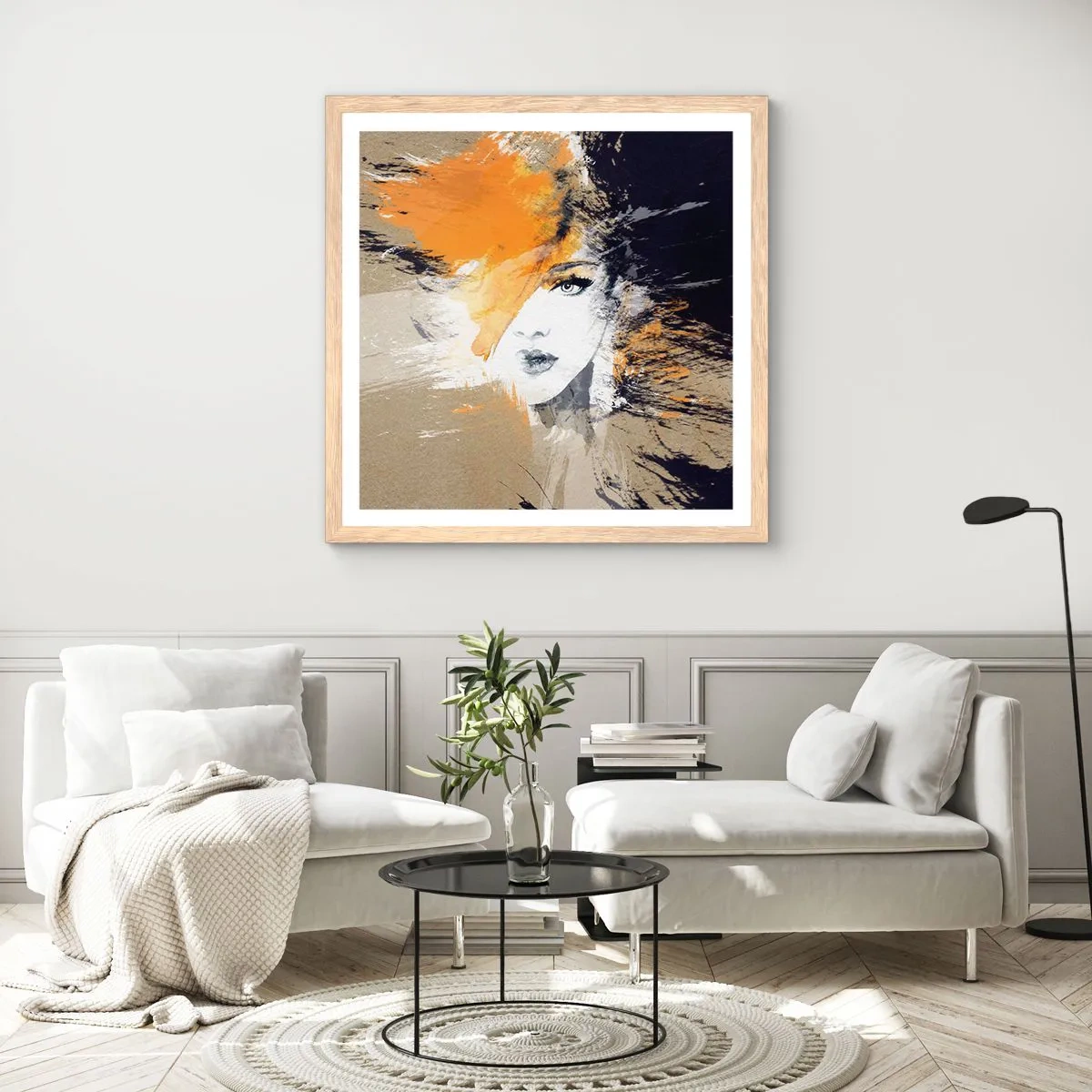 Plakát v rámu světlý dub - A je světlo - 40x40 cm