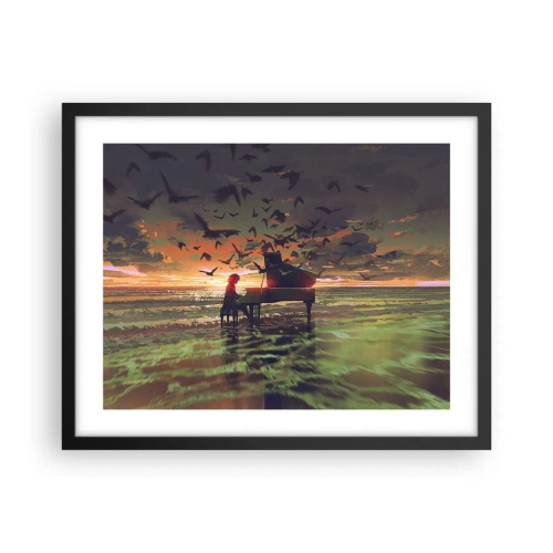 Plakát v černém rámu - Koncert na piano a vlny - 50x40 cm