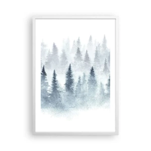 Plakát v bílém rámu - Zahalené mlhou - 50x70 cm