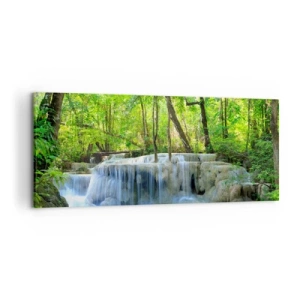 Obraz na plátně - Utonout v tyrkysu a zeleni - 120x50 cm