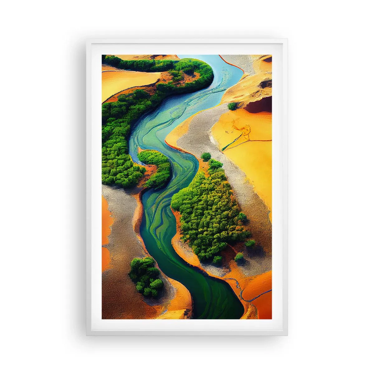 Plakát v bílém rámu - Životodárná řeka - 61x91 cm