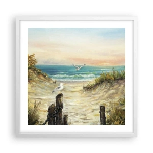 Plakát v bílém rámu - Bezvětří a samota - 50x50 cm