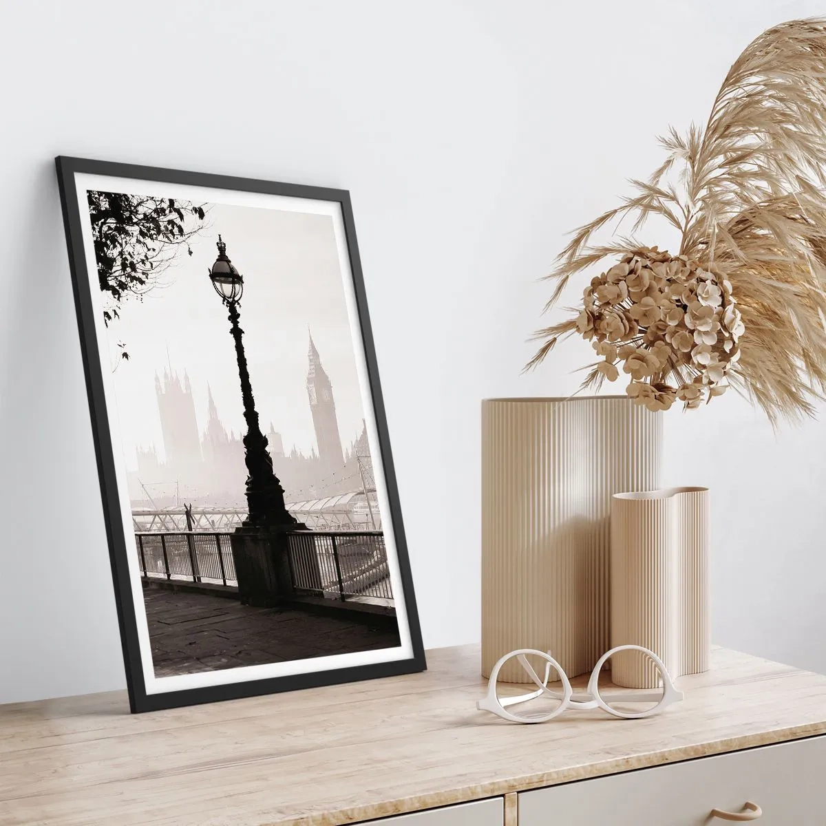 Plakát v černém rámu - Londýnské ráno - 30x40 cm