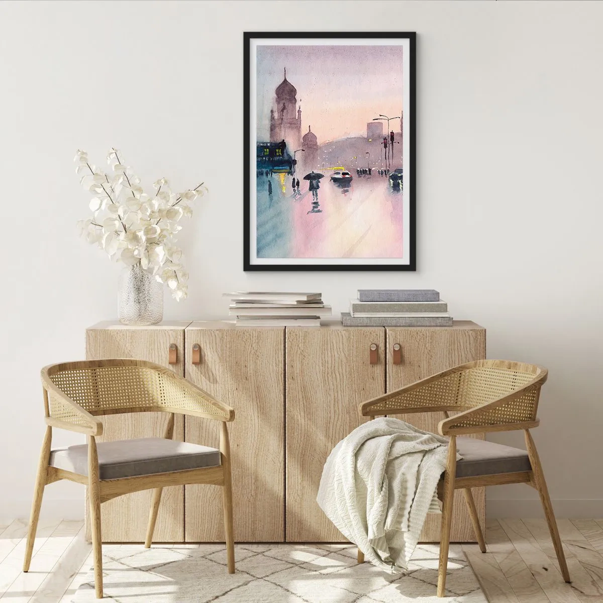 Plakát v černém rámu - V deštivém oparu - 61x91 cm